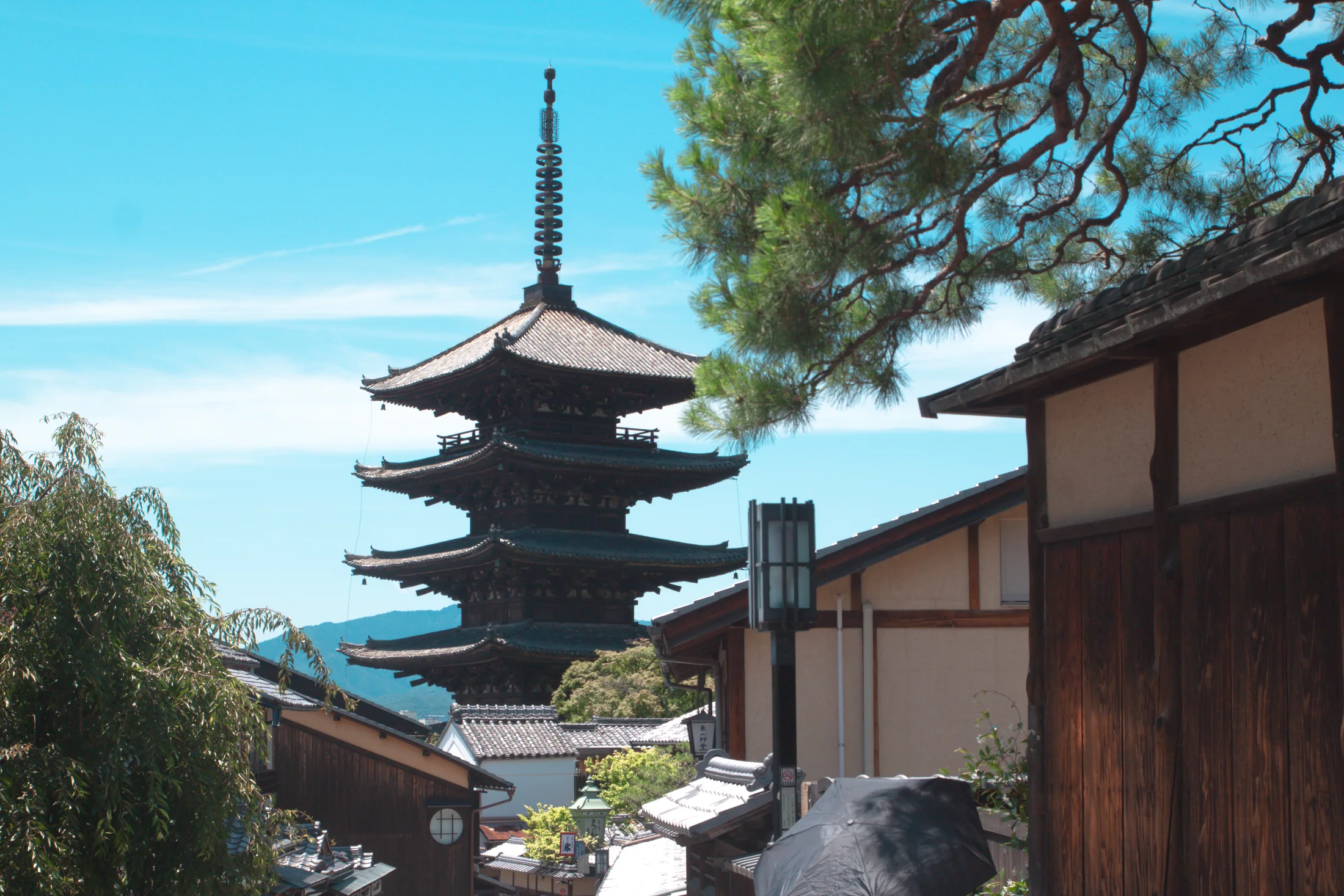 京都街道盡頭的五重塔